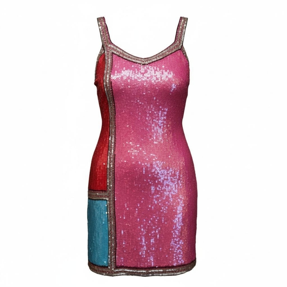 Vintage OFAK Sequined Retro Cocktail Dress